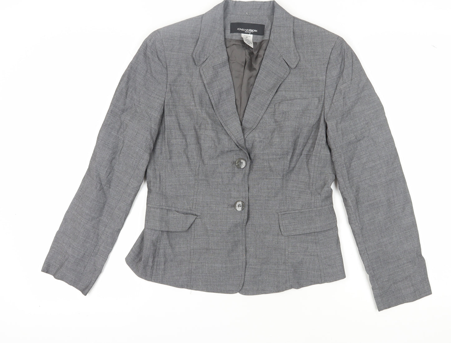 Jones New York Grey Women's Petite Blazer, Size 12, Business Wear