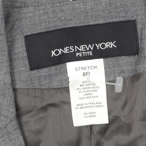 Jones New York Grey Women's Petite Blazer, Size 12, Business Wear