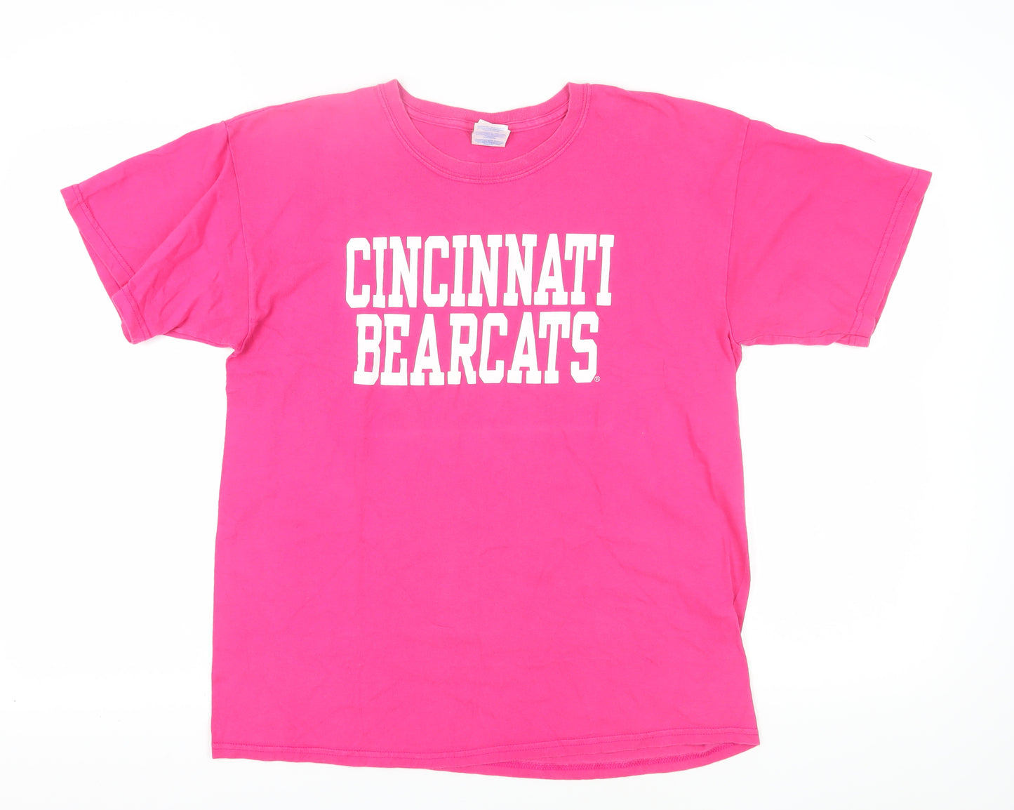 Gildan Pink Unisex T-Shirt L Cotton Crew Neck