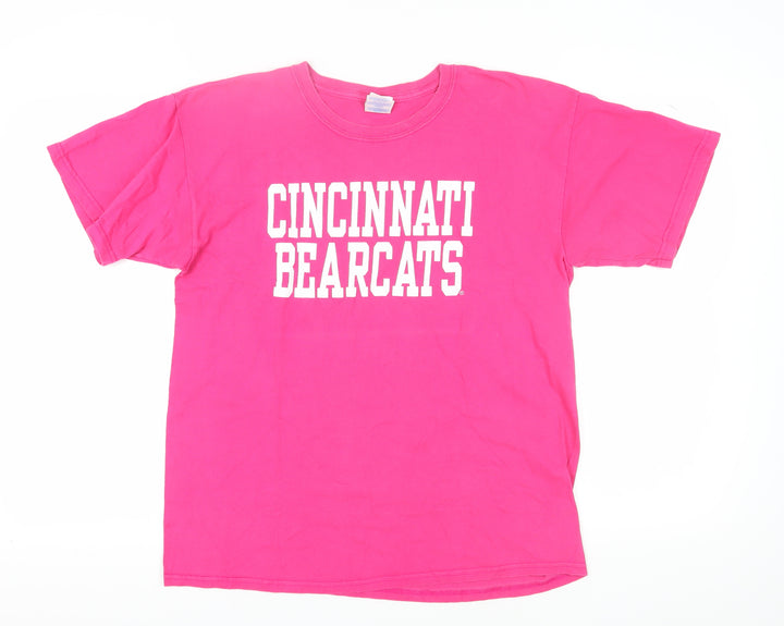 Gildan Pink Unisex T-Shirt L Cotton Crew Neck