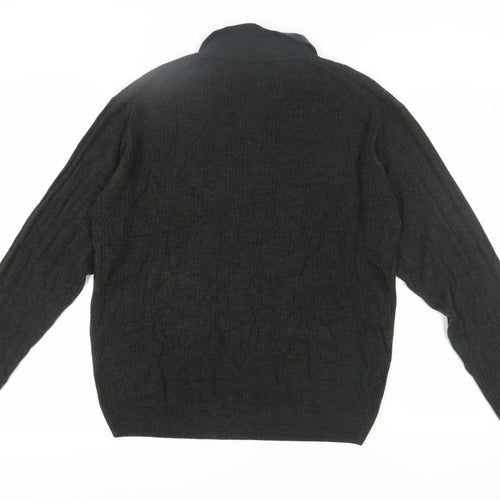 Dockers Men's Green Collared Pullover Jumper, L