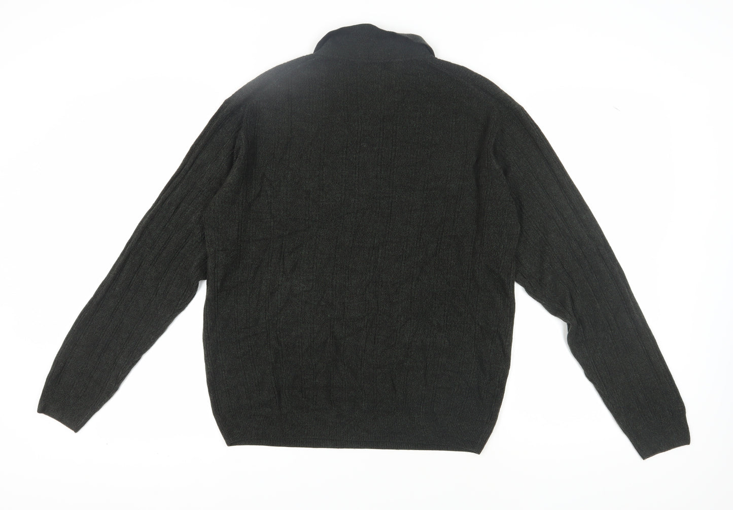 Dockers Men's Green Collared Pullover Jumper, L