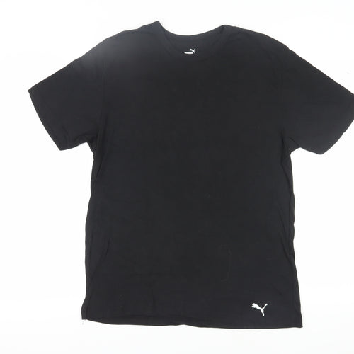 Puma Men's Black XL T-Shirt, Crew Neck, Logo Accent