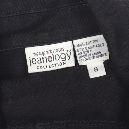 Jeanology Women's Black Collared Button-Up Shirt 8