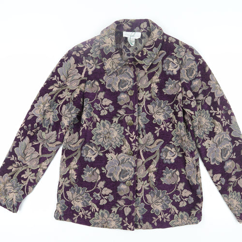 Susan Graver Women’s Purple Floral Blazer XS