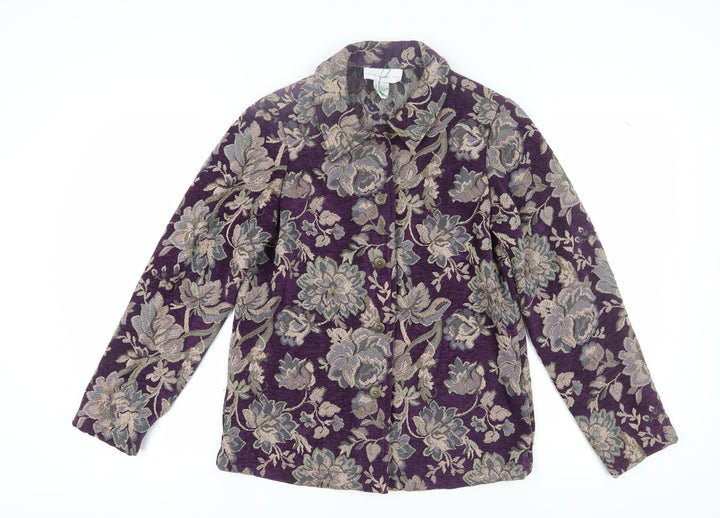 Susan Graver Women’s Purple Floral Blazer XS