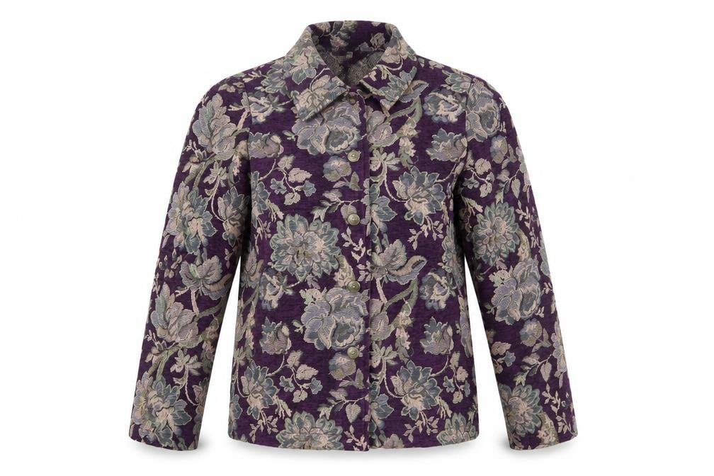 Susan Graver Women’s Purple Floral Blazer XS