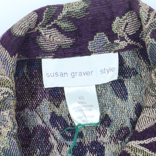 Susan Graver Women’s Purple Floral Blazer XS