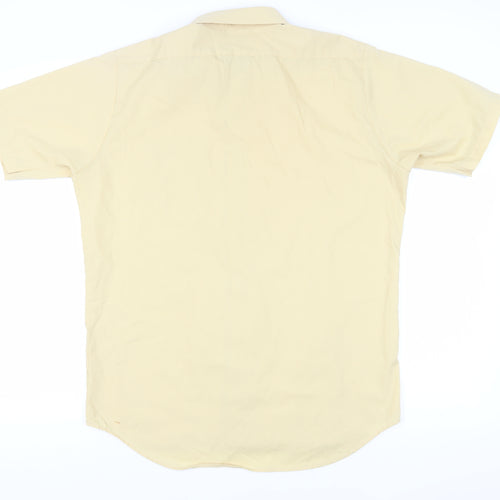 Henley Men's Beige Short Sleeve Button-Up Shirt