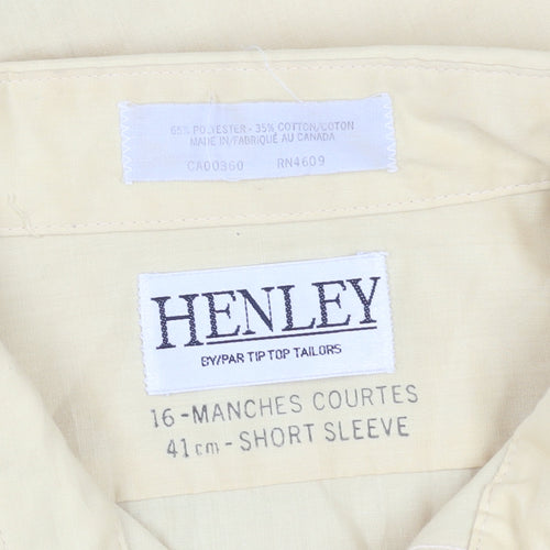 Henley Men's Beige Short Sleeve Button-Up Shirt