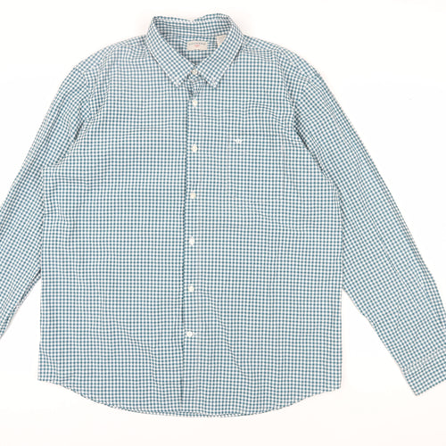 Dockers Men's Blue Check Button-Up Shirt XL