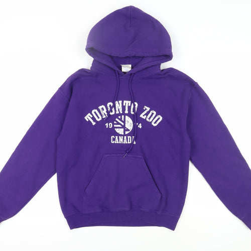 Gildan Unisex Purple Zoo Graphic Pullover Hoodie S