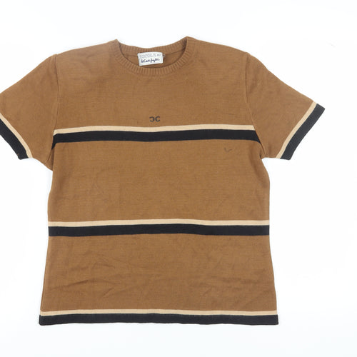 Escolá Women's Brown Pullover Jumper, Crew Neck, Size 14