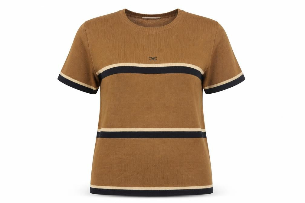 Front view of Escolá Women's Brown jumper, Crew Neck, size 14