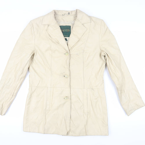 Danier Women's Beige Leather Overcoat Size 12