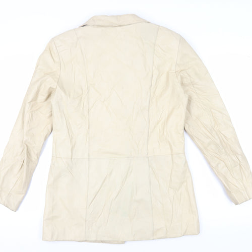 Danier Women's Beige Leather Overcoat Size 12