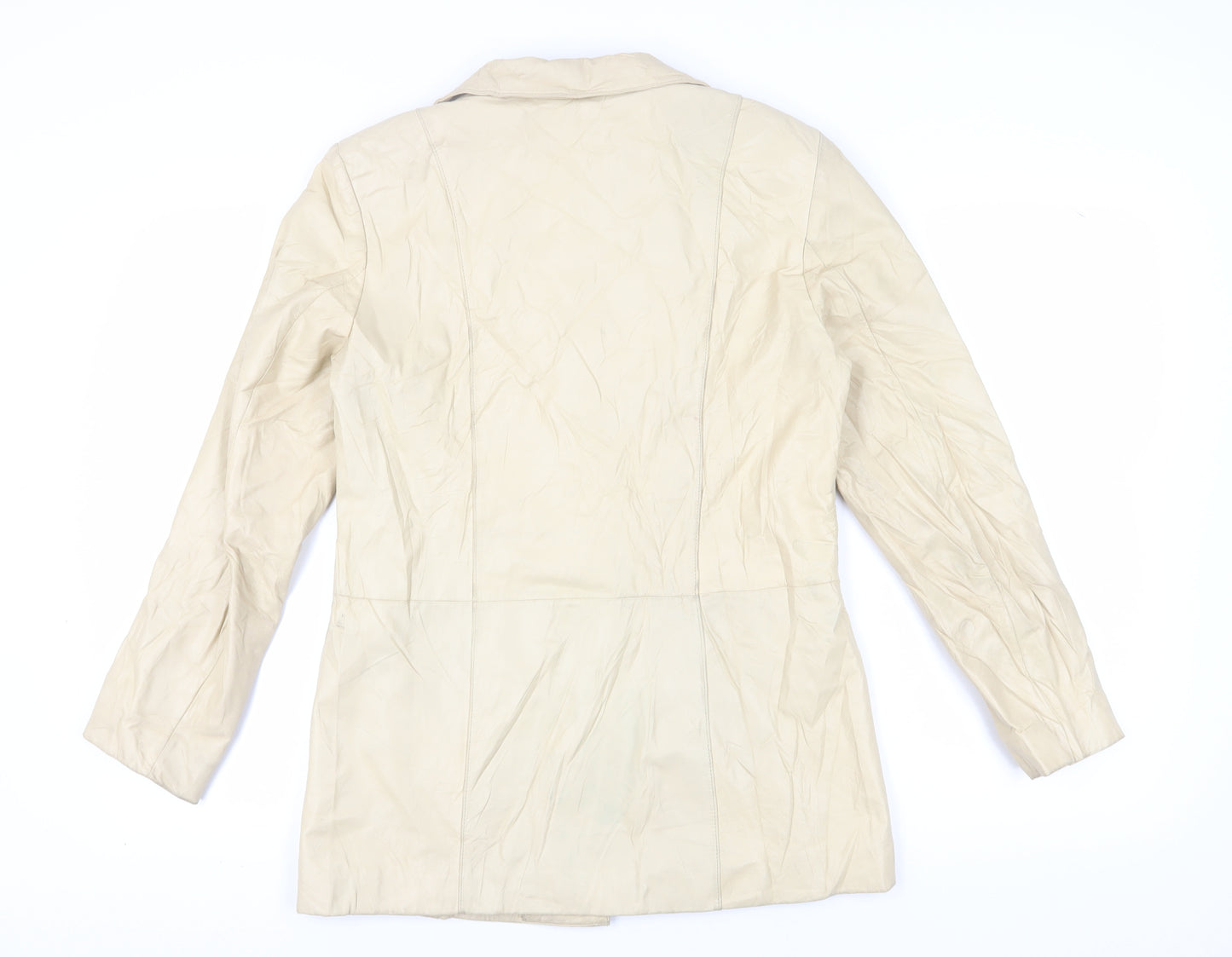 Danier Women's Beige Leather Overcoat Size 12