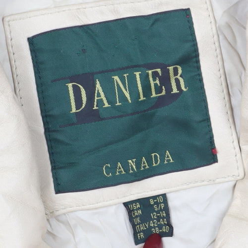 Danier Women's Beige Leather Overcoat Size 12