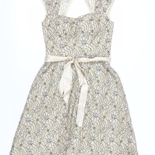Sténay Women’s Beige Lace A-Line Cocktail Dress