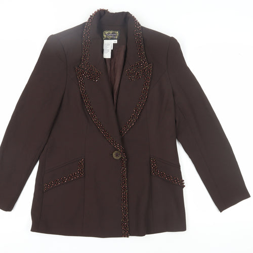 CHAMPAGNE Women's Brown Blazer Size 8 Formal