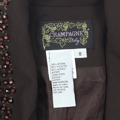 CHAMPAGNE Women's Brown Blazer Size 8 Formal