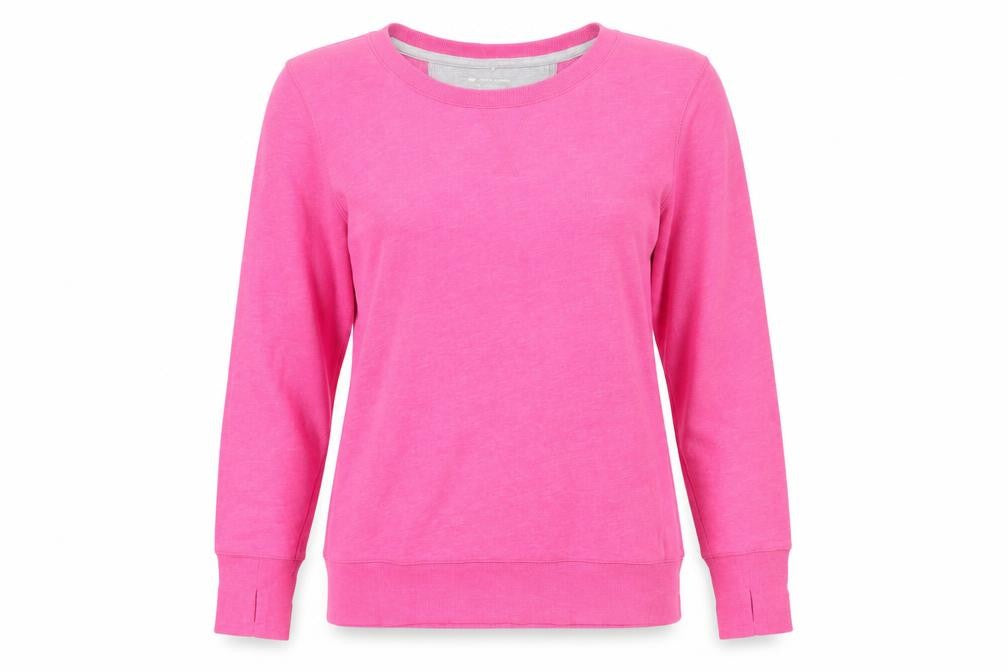 Front view of Tek Gear Women's Pink Pullover Sweatshirt, M, Casual Comfort