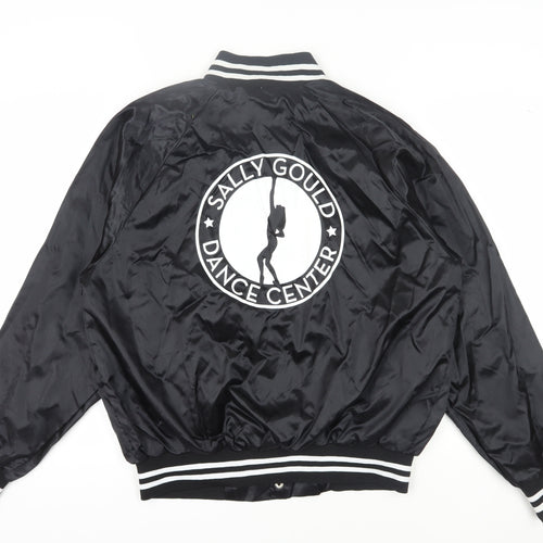 Augusta Unisex Black Varsity Jacket L Nylon Snap