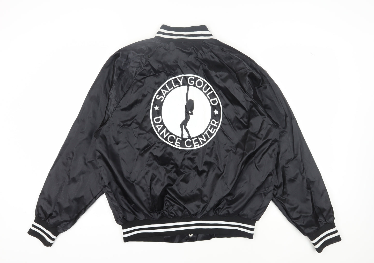 Augusta Unisex Black Varsity Jacket L Nylon Snap
