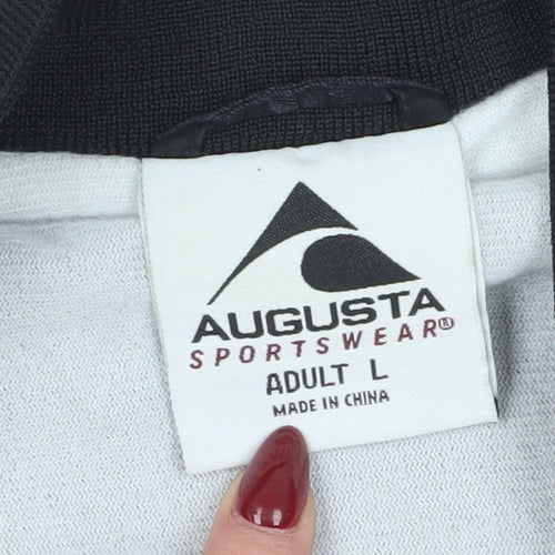 Augusta Unisex Black Varsity Jacket L Nylon Snap