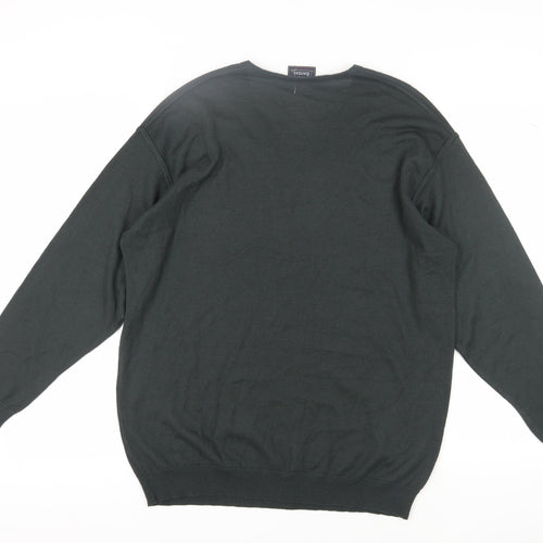Bardas Men's Black Acrylic V-Neck Pullover XL