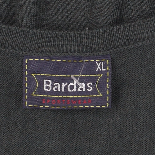 Bardas Men's Black Acrylic V-Neck Pullover XL