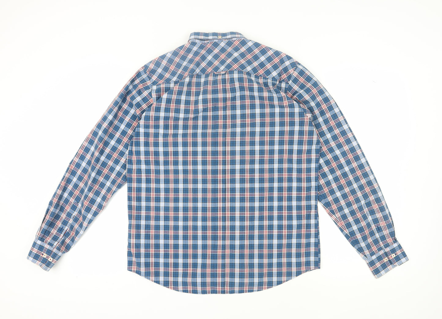 Ben Sherman Men's Blue Plaid Long Sleeve Shirt XL