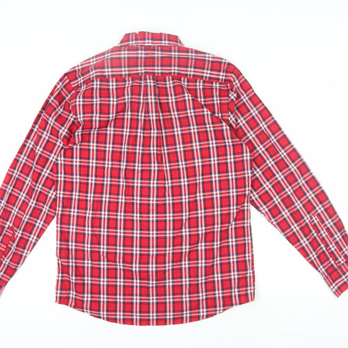 Dockers Men's Red Plaid Long Sleeve Shirt M