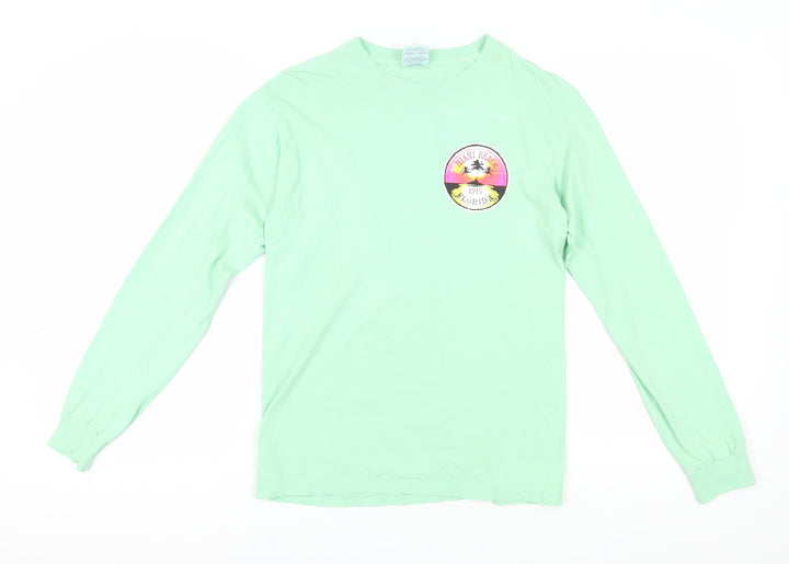 Comfort Colors Men's Green Long Sleeve Beach T-Shirt - Small