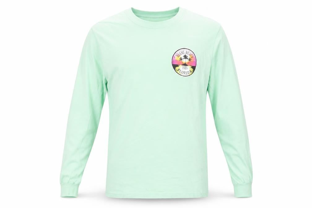 Comfort Colors Men's Green Long Sleeve Beach T-Shirt - Small