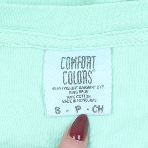 Comfort Colors Men's Green Long Sleeve Beach T-Shirt - Small