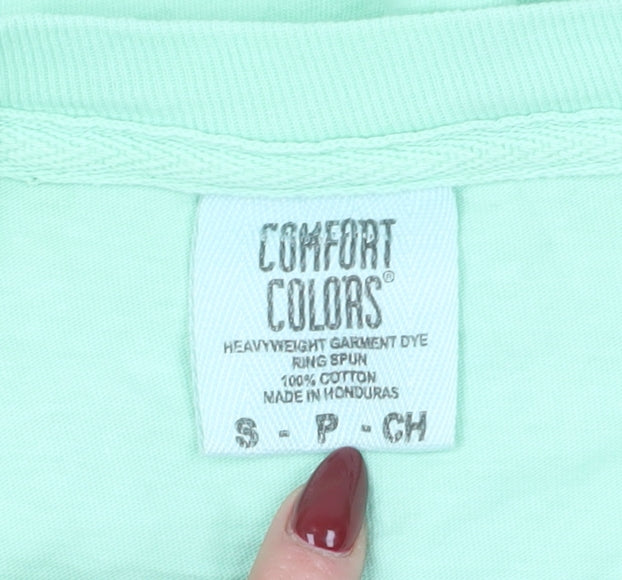 Comfort Colors Men's Green Long Sleeve Beach T-Shirt - Small