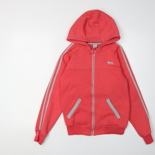 Lonsdale Girls Red Full Zip Hoodie 11-12 Years Casual Wear