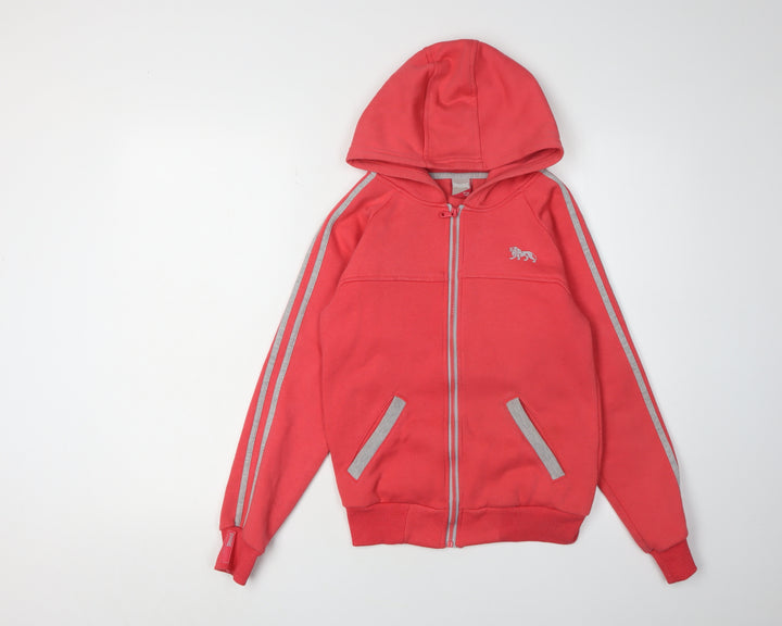 Lonsdale Girls Red Full Zip Hoodie 11-12 Years Casual Wear