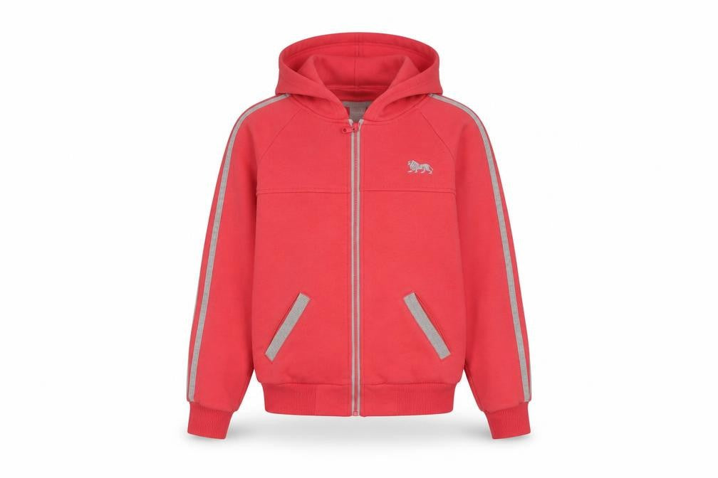 Lonsdale Girls Red Full Zip Hoodie 11-12 Years Casual Wear