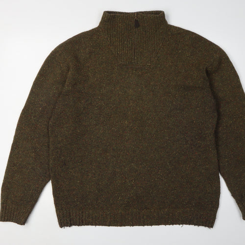 Brook Taverner Men's Green Wool Pullover Jumper XL