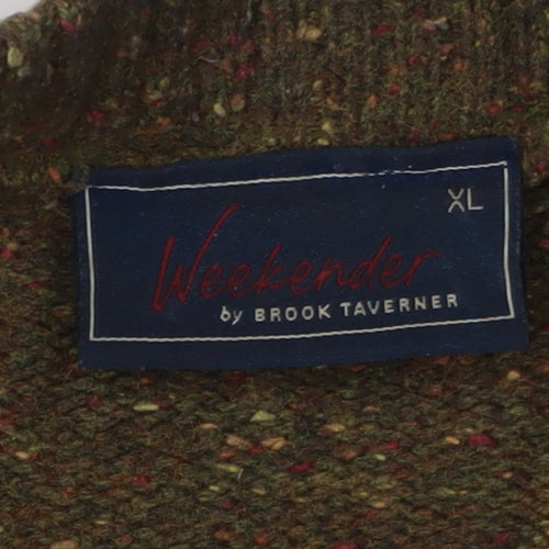 Brook Taverner Men's Green Wool Pullover Jumper XL