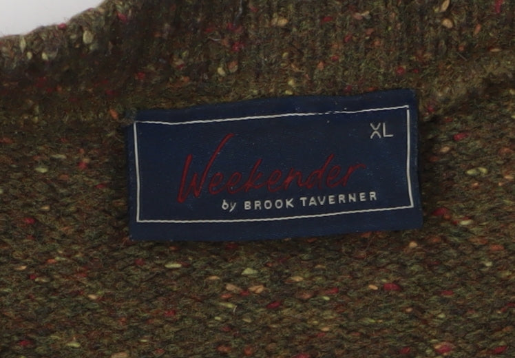 Brook Taverner Men's Green Wool Pullover Jumper XL