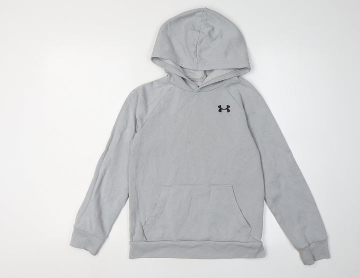 Under Armour Boys Grey Pullover Hoodie Size M with Logo