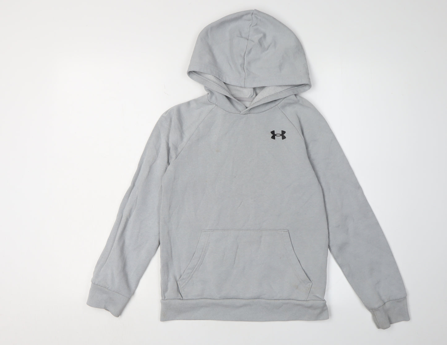 Under Armour Boys Grey Pullover Hoodie Size M with Logo