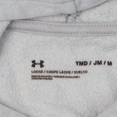 Under Armour Boys Grey Pullover Hoodie Size M with Logo
