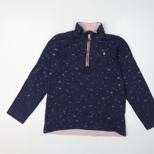 Joules Girls Blue Star Print 1/2 Zip Sweatshirt 11-12 Years