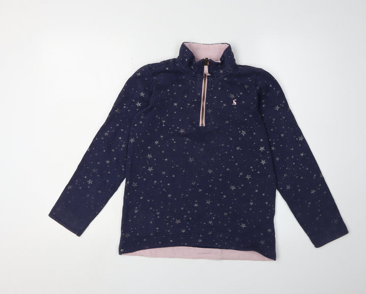 Joules Girls Blue Star Print 1/2 Zip Sweatshirt 11-12 Years