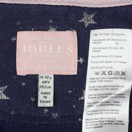 Joules Girls Blue Star Print 1/2 Zip Sweatshirt 11-12 Years