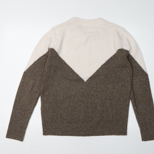 Vero Moda Women's Beige Brown Geometric Pullover Jumper